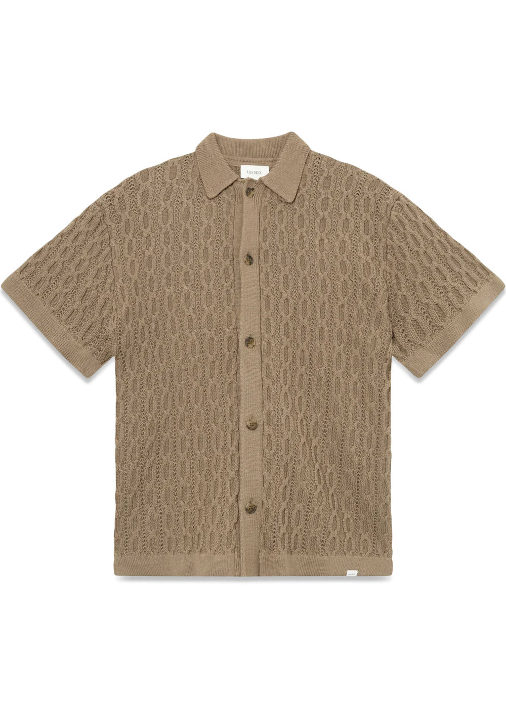 Garrett Knitted SS Shirt - Walnut