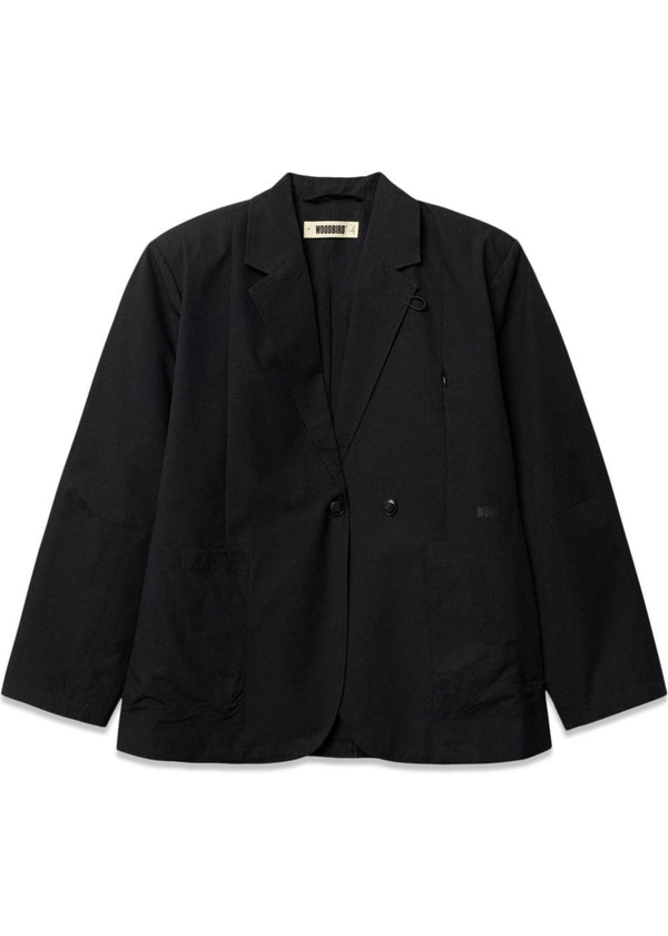 Ging Paper Blazer Jacket - Black-Blazers-Woodbird-Butler Loftet