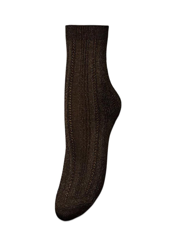 Glitter Drake Sock - Hot Fudge Brown