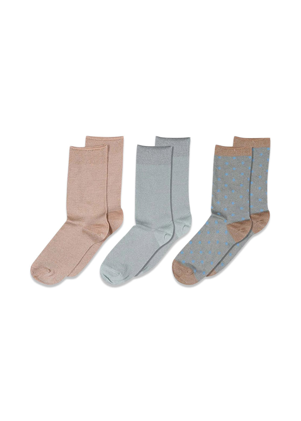 Glitter socks 3-pack - Slate Blue