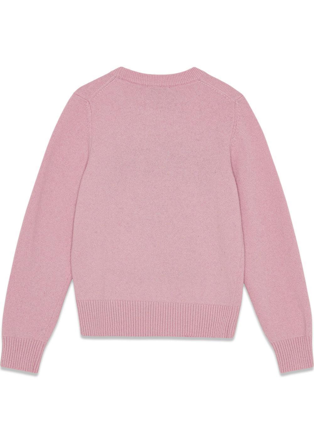 Graphic Wool Mix Poodle Crewneck - Chalk Pink-Knitwear-Ganni-Butler Loftet