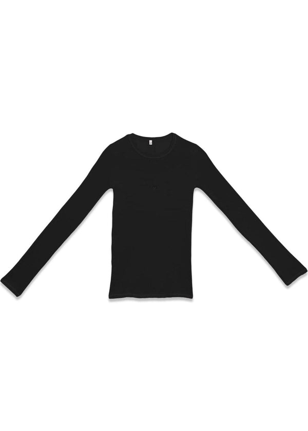 HEART LONG SLEEVE TEE - Black-T-shirts-Baserange-Butler Loftet
