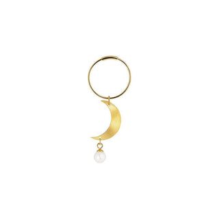 Half Moon Creole with pearl - Gold-Plated Silver-Jewellery-Jane Kønig-Butler Loftet
