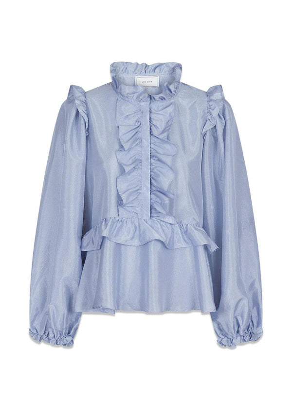 Neo Noirs Hawaii Solid Blouse - Light Blue. Køb blouses her.