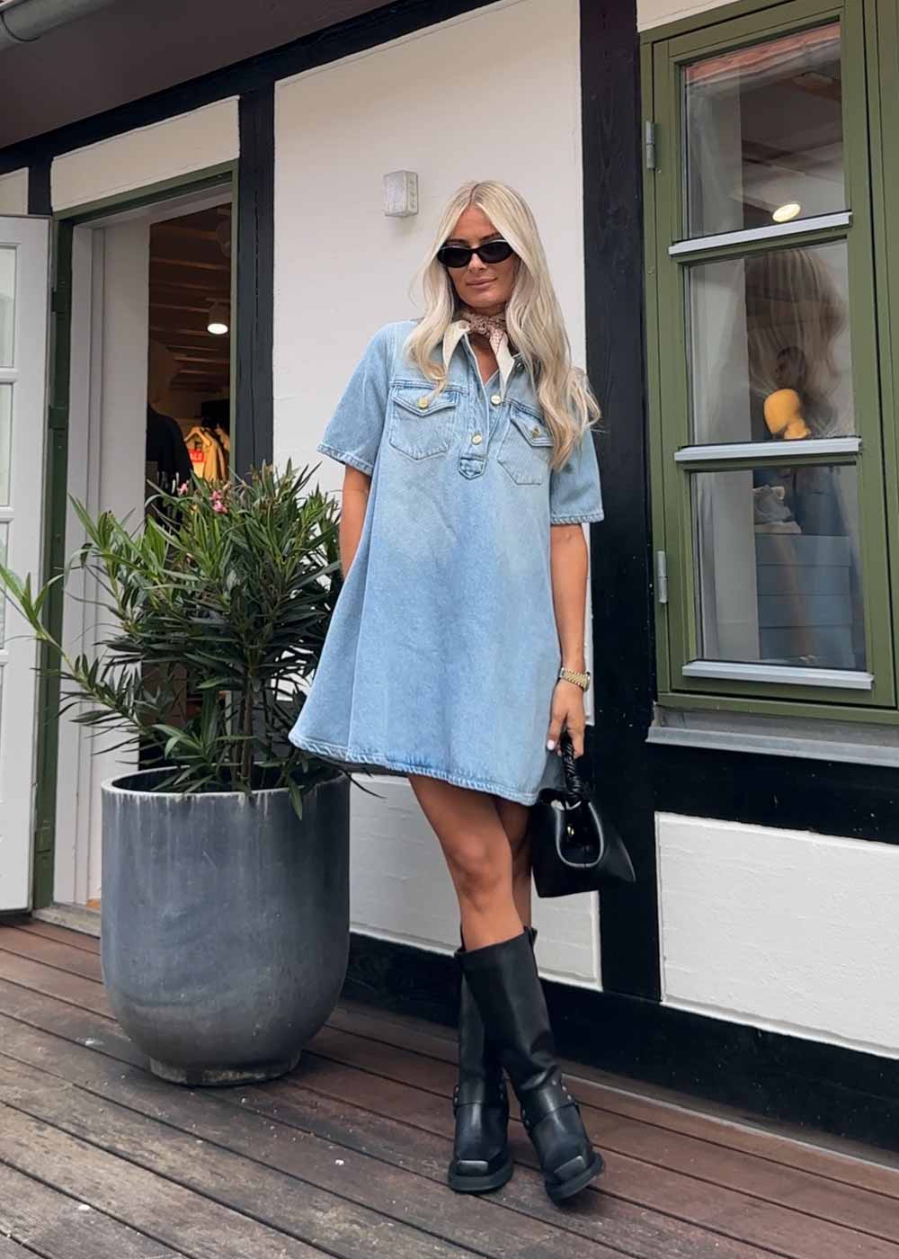 Heavy Denim Mini Dress - Tint Wash