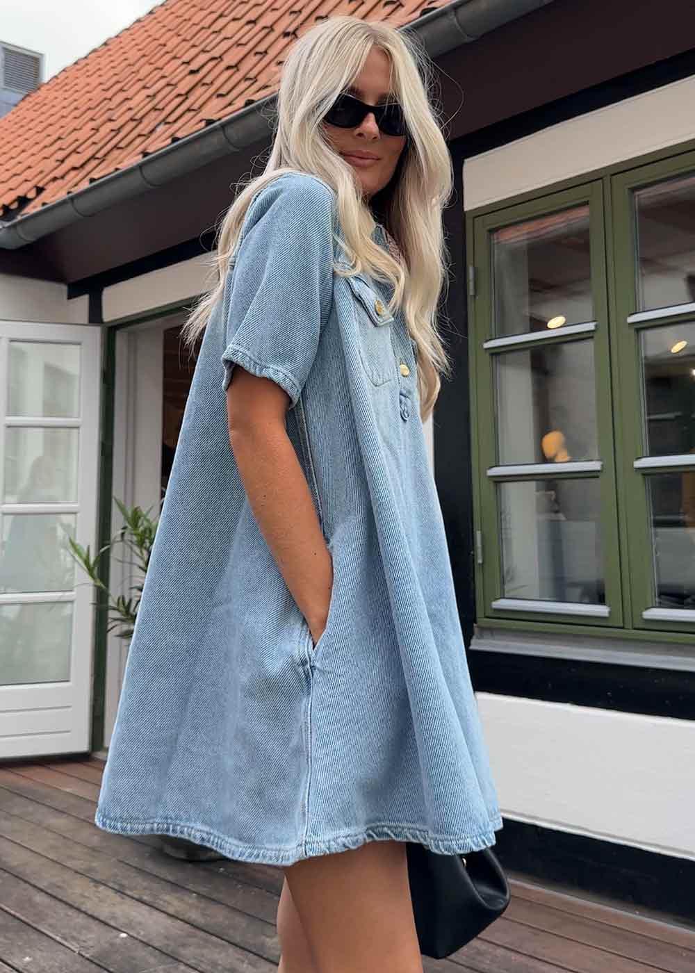 Heavy Denim Mini Dress - Tint Wash Butler Loftet Heavy Denim Mini Dress - Tint Wash Butler Loftet