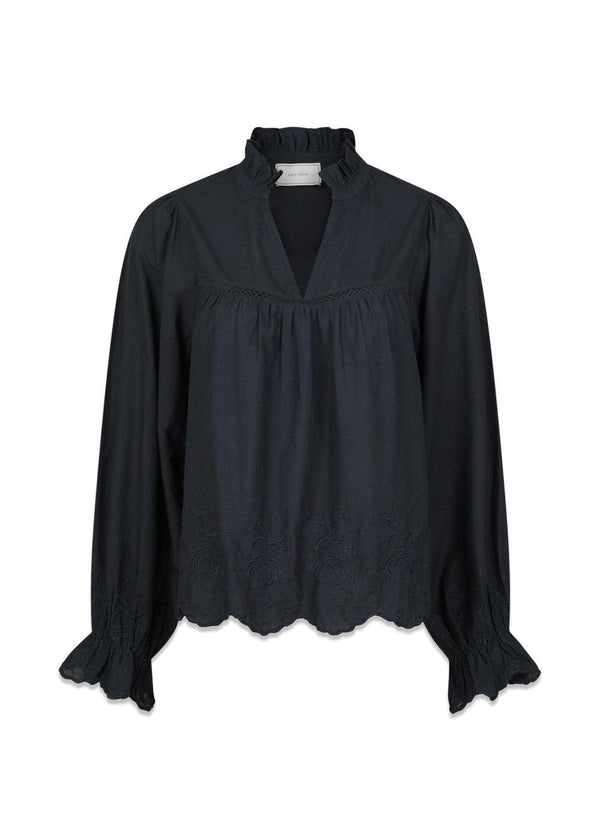 Heline Emb Blouse - Navy