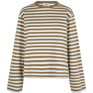 Modströms HellenMD LS stripe t-shirt - Dune White Stripe. Køb t-shirts her.