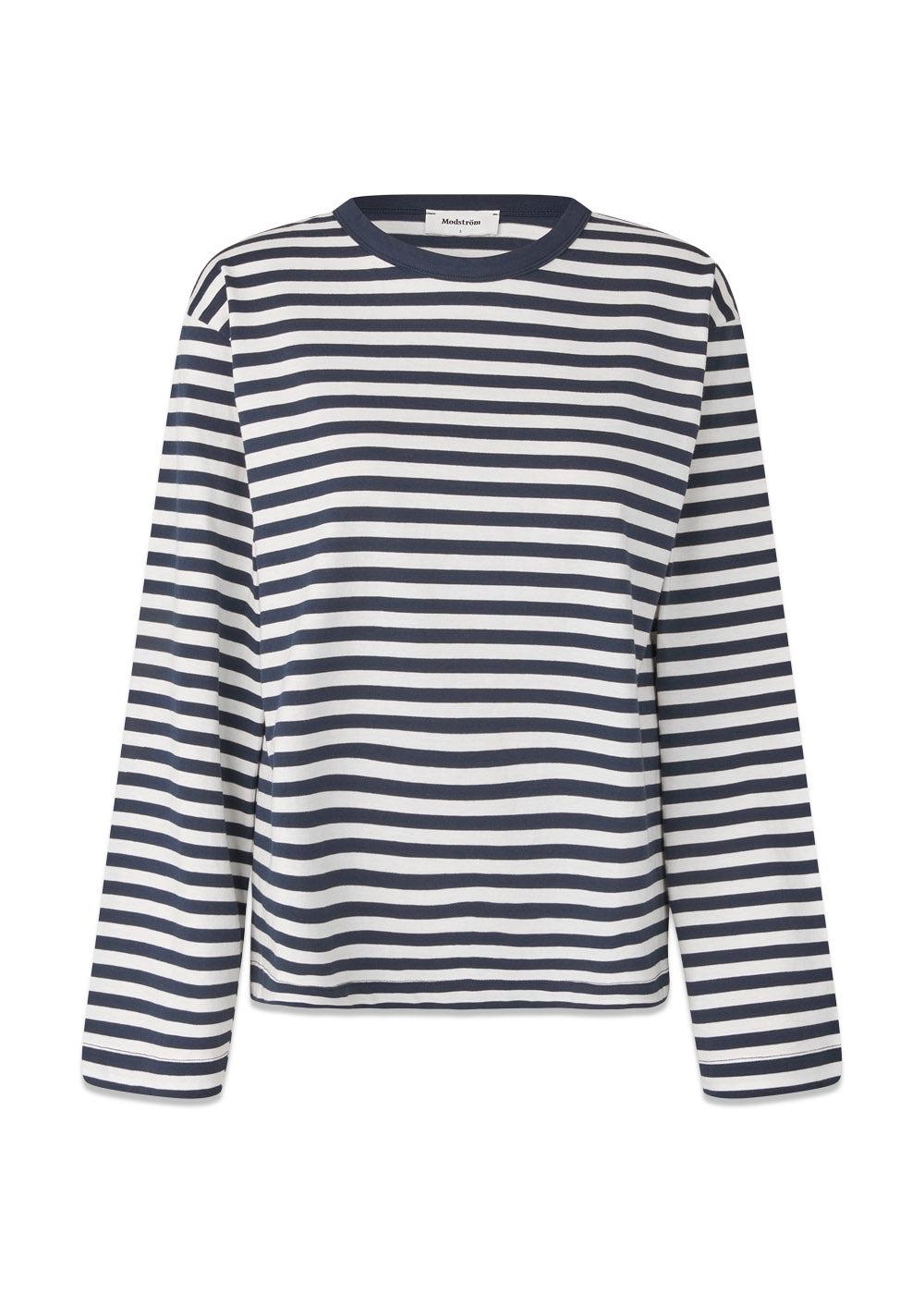 HellenMD LS stripe t-shirt - Navy Sky-Soft White Stripe