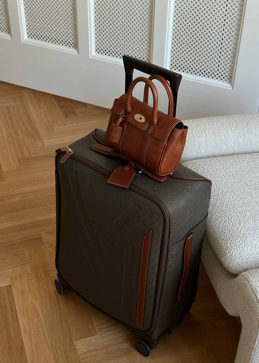 Heritage 4 Wheel Suitcase Eco Sctchgrain - Mole-Cognac