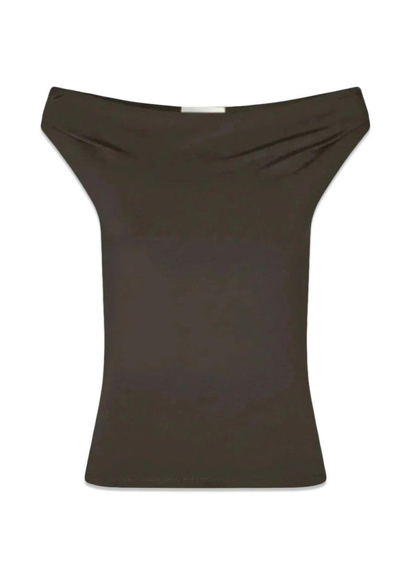 HimaMD off-shoulder top - Seal Brown-Top-Modström-Butler Loftet