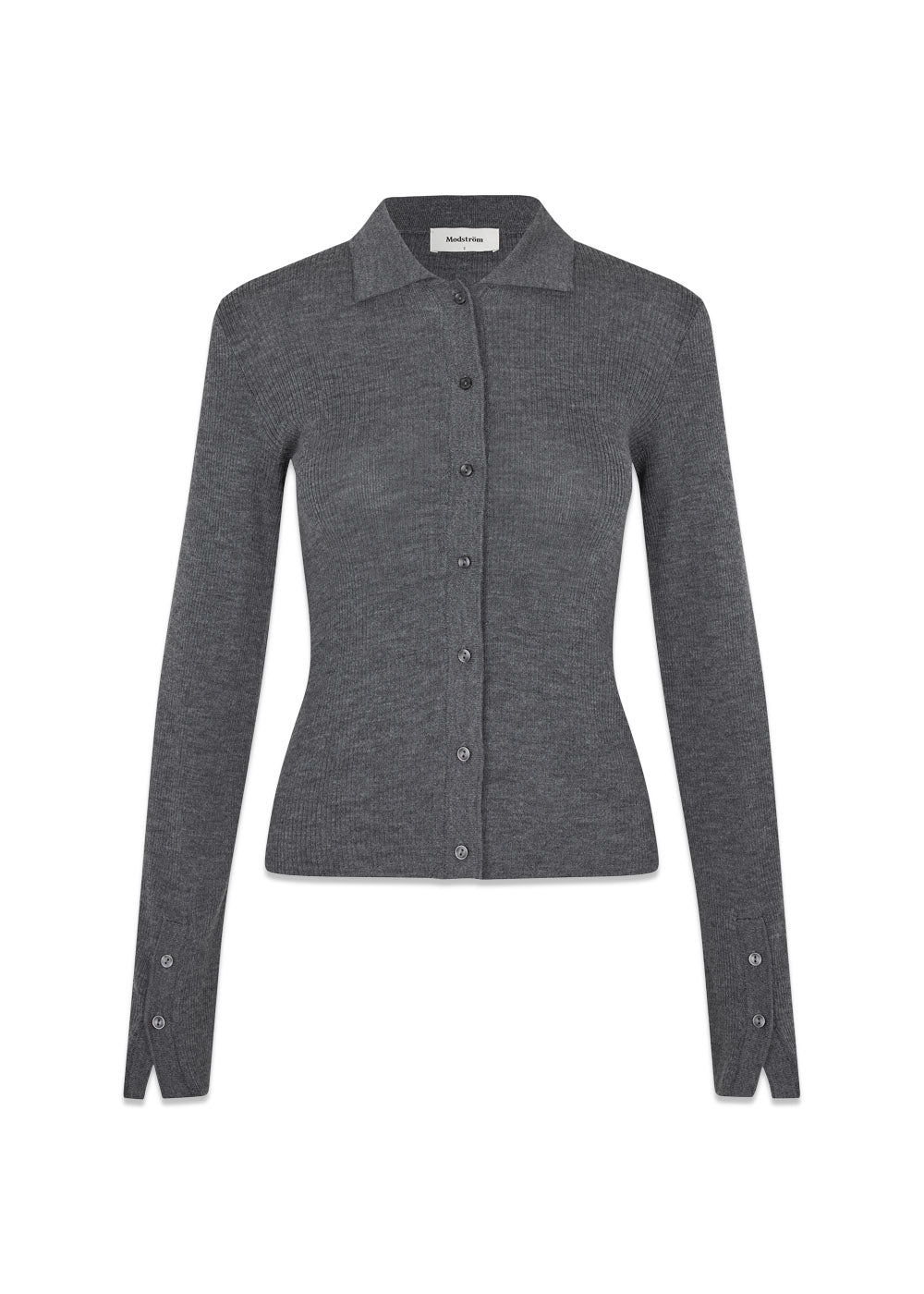 HirokiMD cardigan - Dark Grey Melange-Knitwear-Modström-Butler Loftet