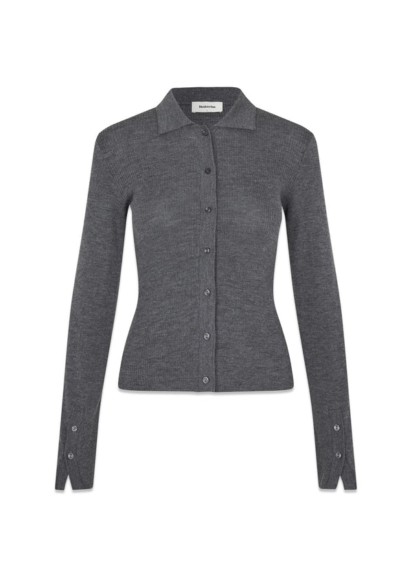 HirokiMD cardigan - Dark Grey Melange-Knitwear-Modström-Butler Loftet