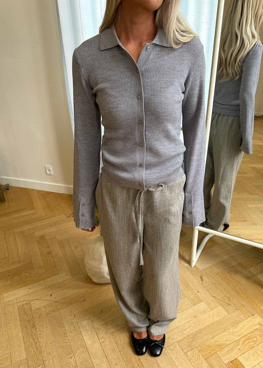 HirokiMD cardigan - Grey Melange-Knitwear-Modström-Butler Loftet