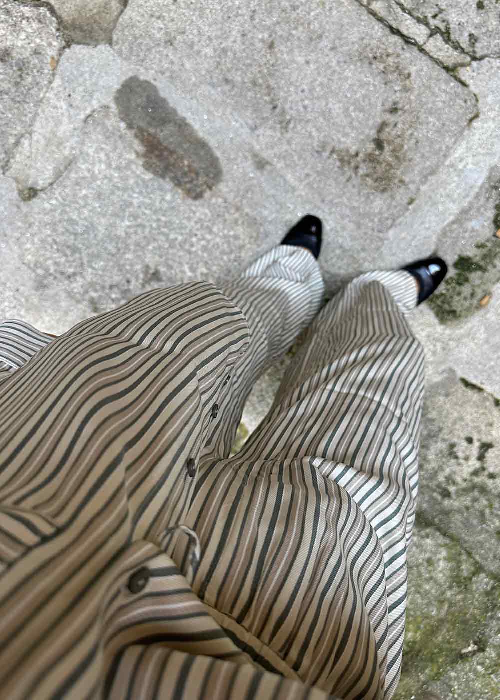 HissaMD print pants - Soft Stripe