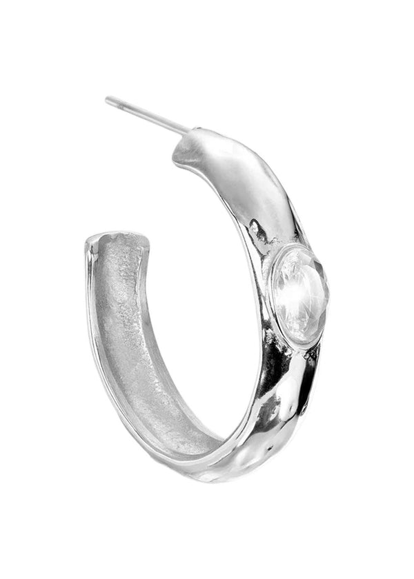 Hoop with stone - Silver-Jewellery-Jane Kønig-Butler Loftet