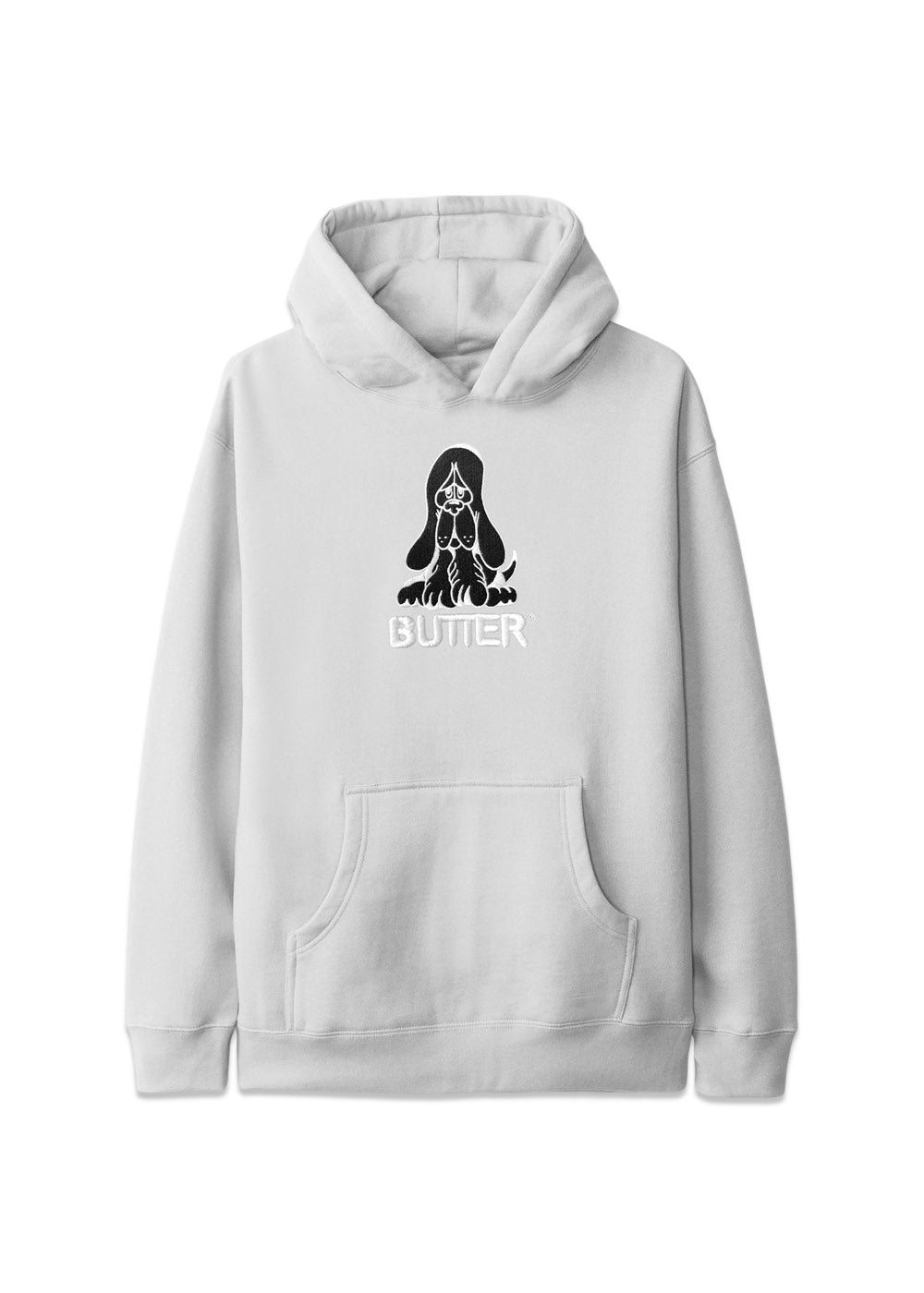 Hound embroidered pullover hood - Cement