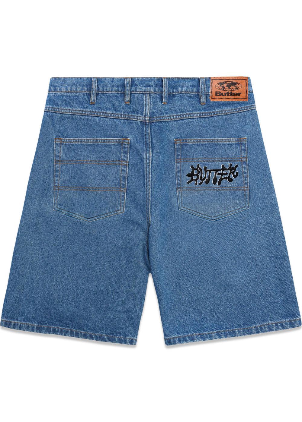 INK DENIM SHORTS - Worn Blue