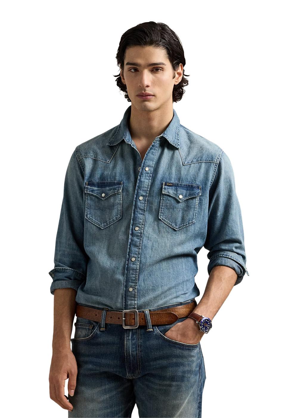Icon Western Shirt - Blue-Shirts-Ralph Lauren-Butler Loftet