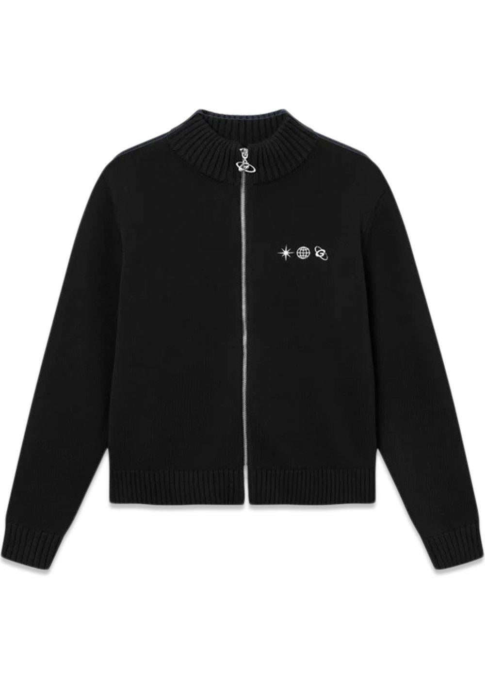 Icons Zip Knit - Black-Knitwear-Globe Studios-Butler Loftet
