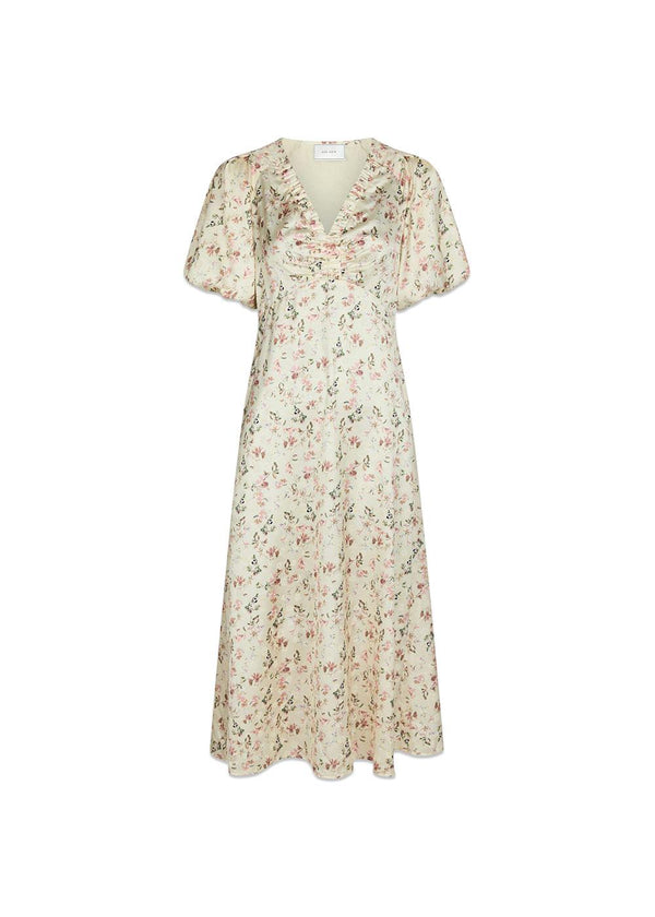 Illana Flower Print Dress - Creme-Dress-Neo Noir-Butler Loftet