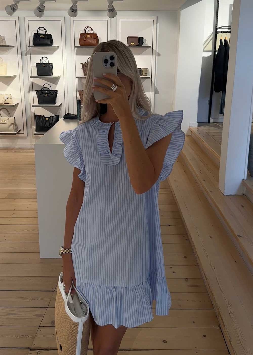 InaraMD dress - Light Blue Stripe-Dress-Modström-Butler Loftet