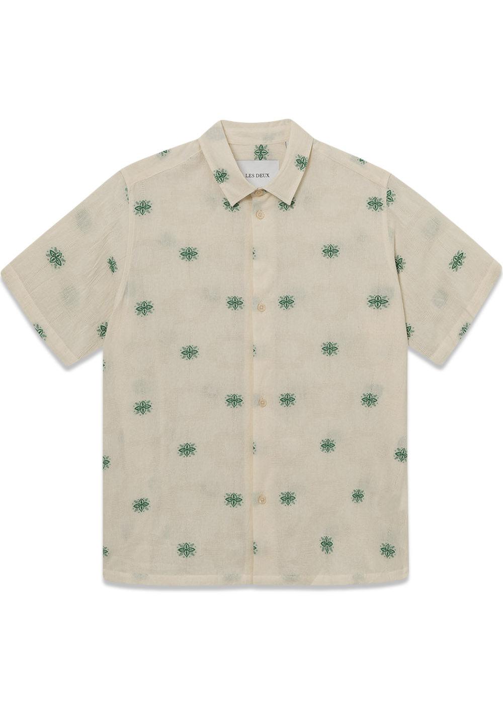 Ira SS Shirt - Ivory/Vintage Green