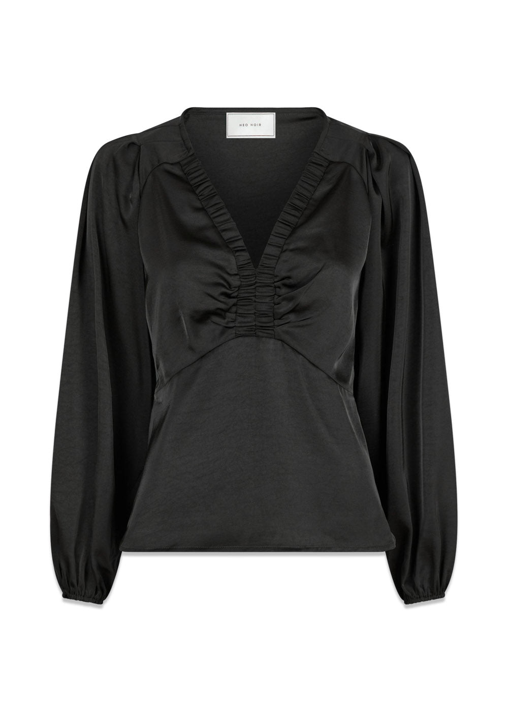 Istana Heavy Sateen Blouse - Black