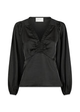 Istana Heavy Sateen Blouse - Black