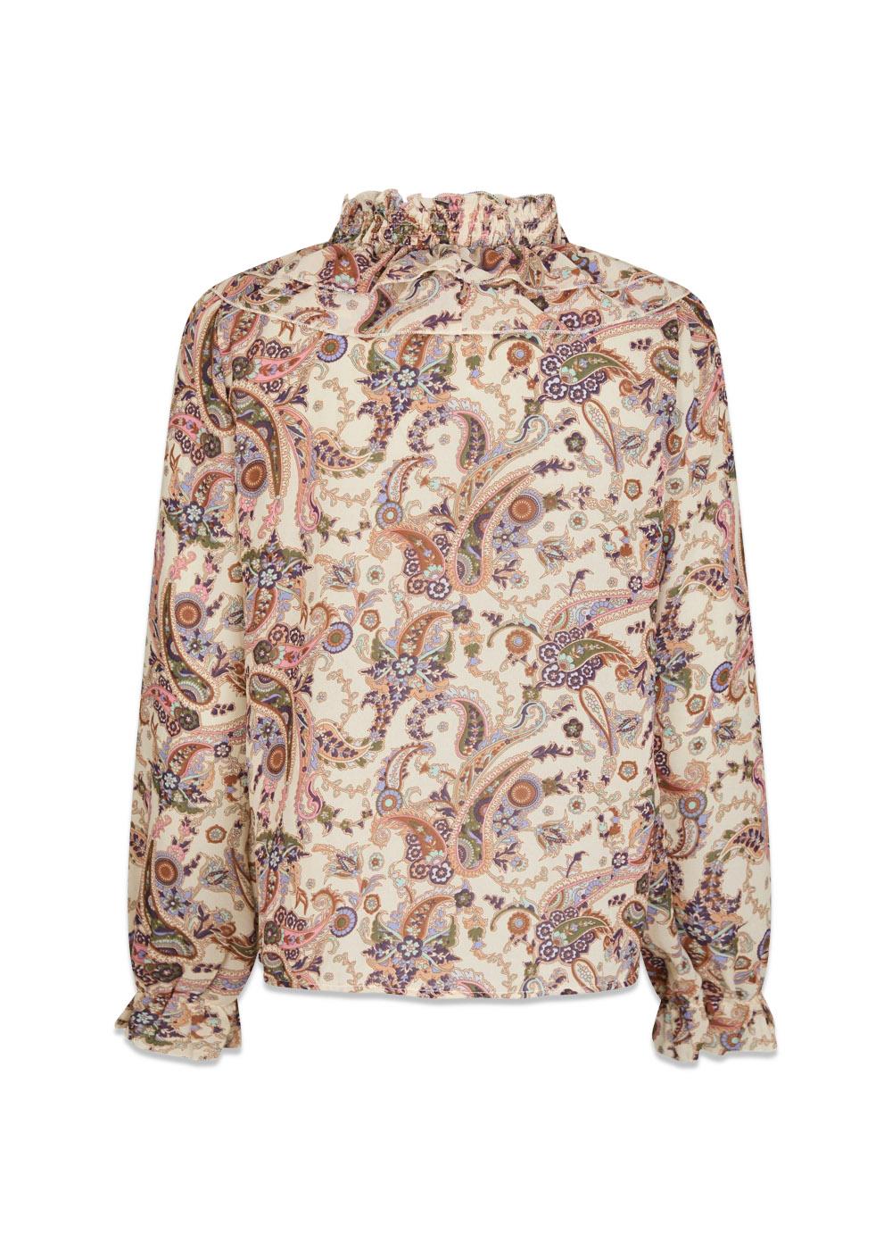 Ivey Art Paisely Blouse - Creme-Blouses-Neo Noir-Butler Loftet