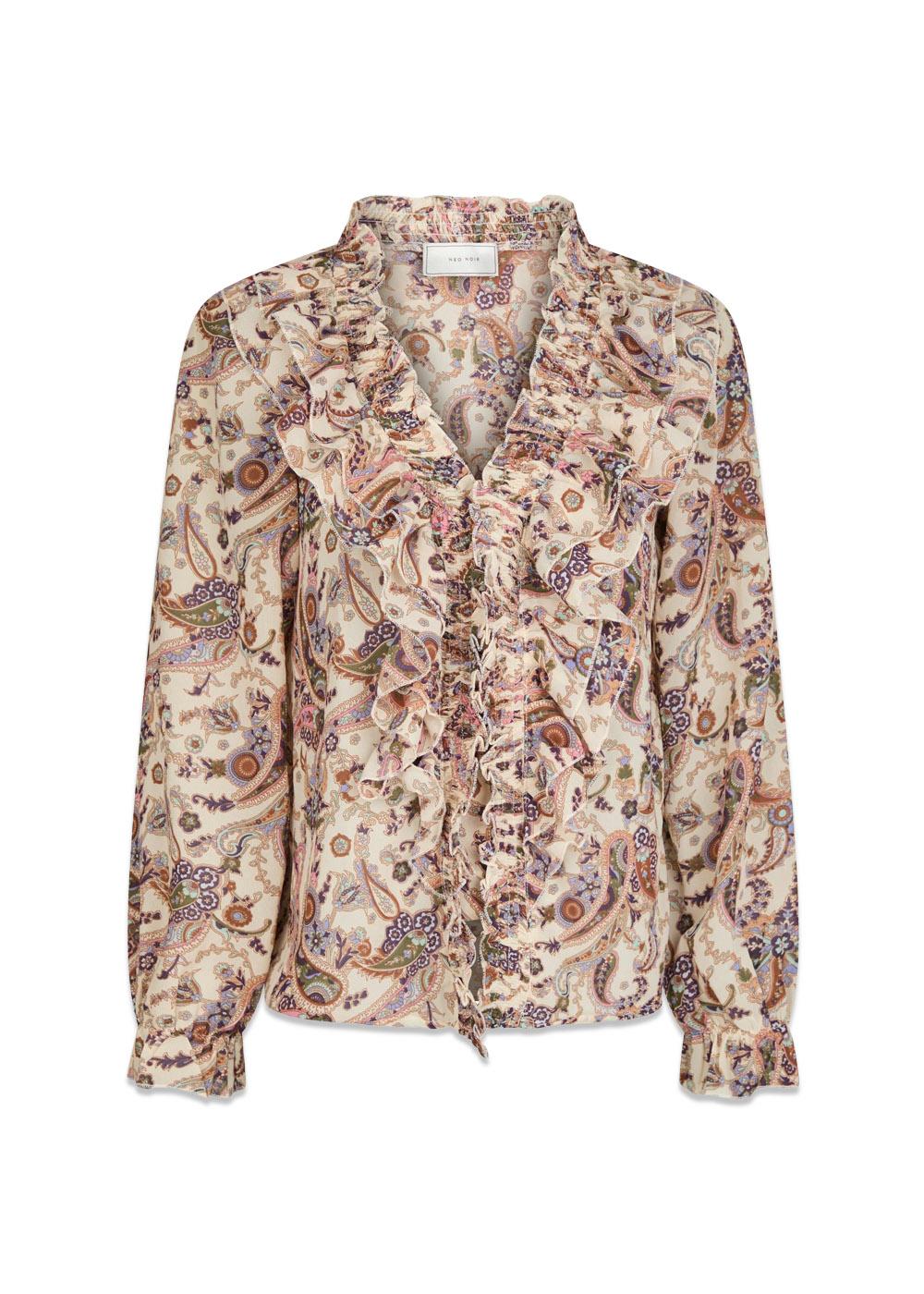 Ivey Art Paisely Blouse - Creme-Blouses-Neo Noir-Butler Loftet