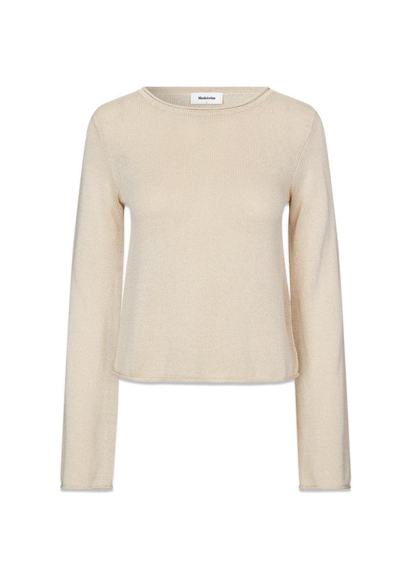 IvonneMD flared o-neck - Summer Sand-Knitwear-Modström-Butler Loftet