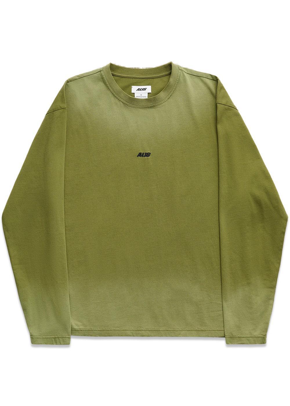 JOSHUA LONG SLEEVE W/ LOGO - Faded Olive-T-shirts-ALIS-Butler Loftet