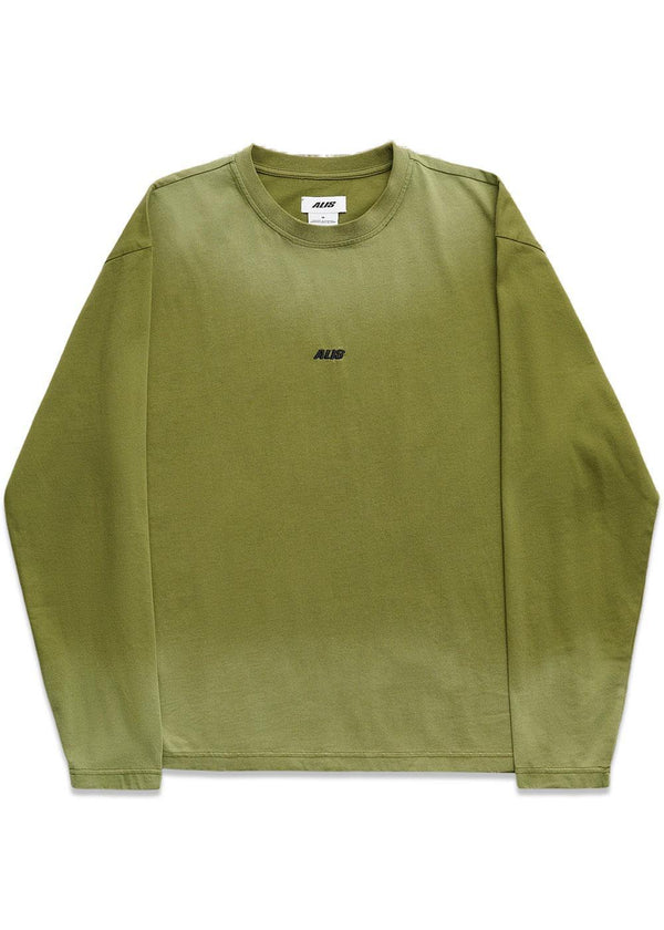 JOSHUA LONG SLEEVE W/ LOGO - Faded Olive-T-shirts-ALIS-Butler Loftet