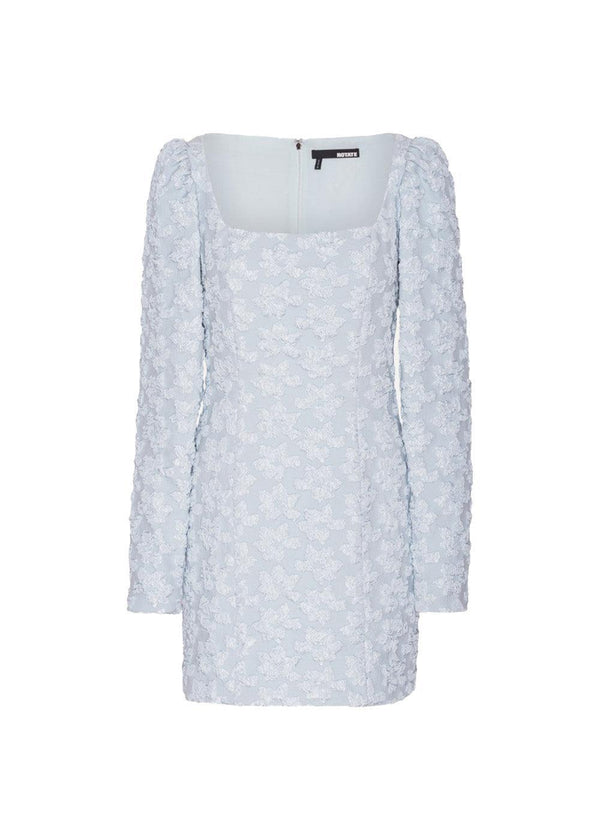 Jacquard Ls Mini Dress - Illusion Blue