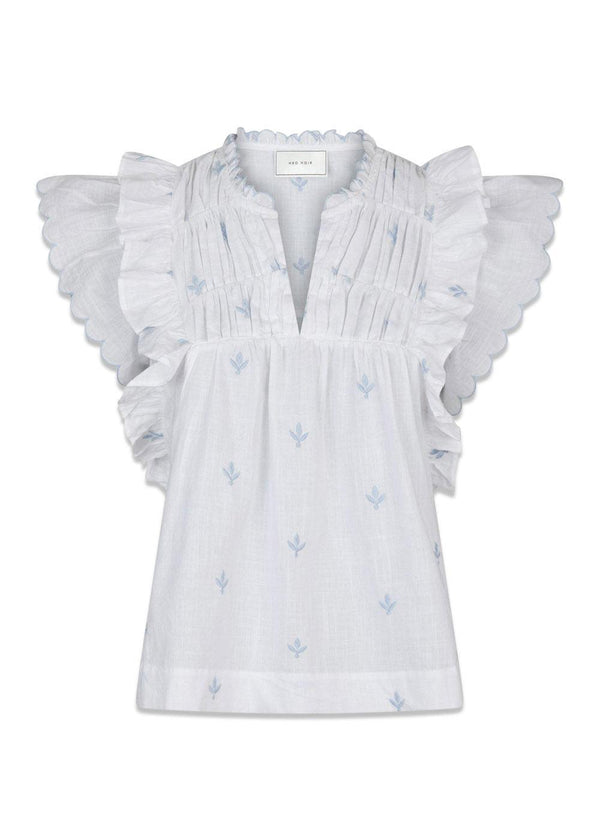 Jayla Embroidery Top - White-Top-Neo Noir-Butler Loftet
