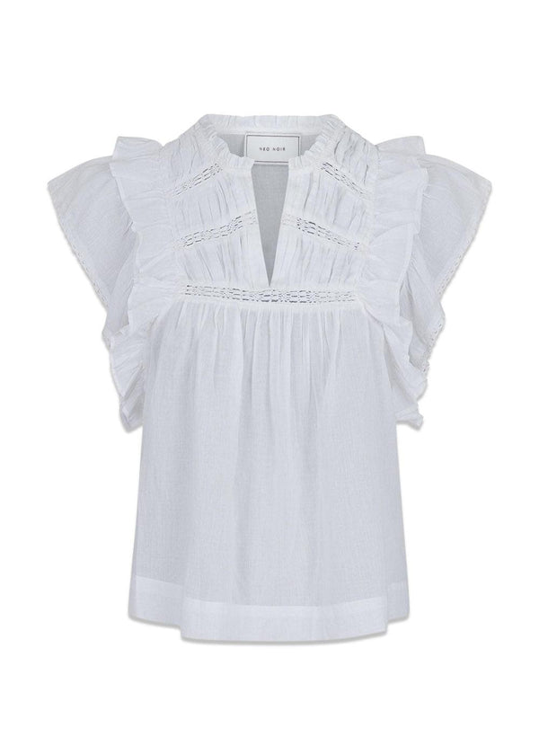 Neo Noirs Jayla S Voile Top - White. Køb toppe her.
