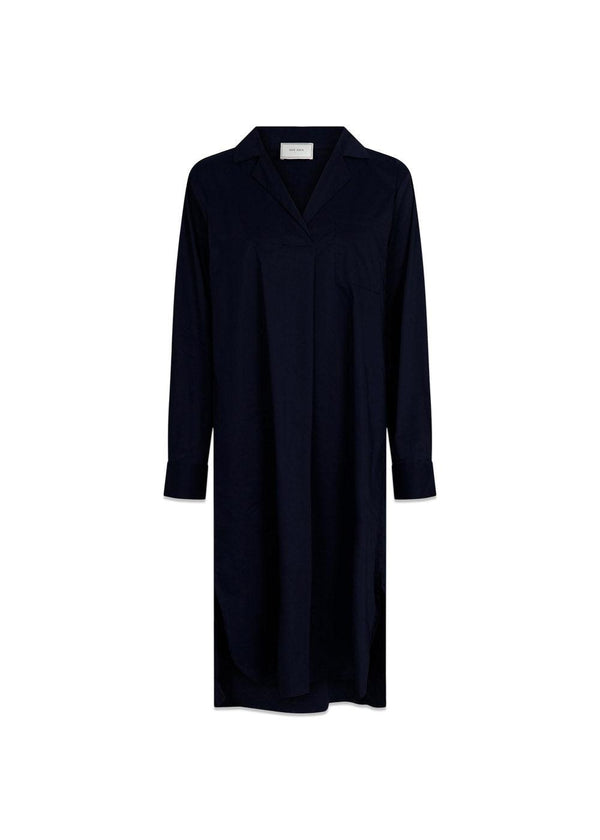 Neo Noirs Jessica Poplin Shirtdress - Navy. Køb kjoler her.