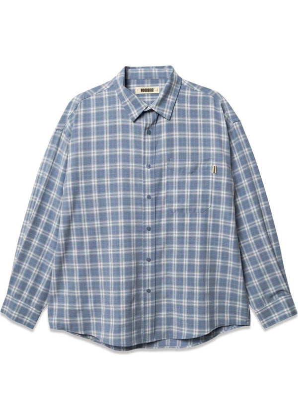 Jong Dobby Check Shirt - Light Blue-Shirts-Woodbird-Butler Loftet