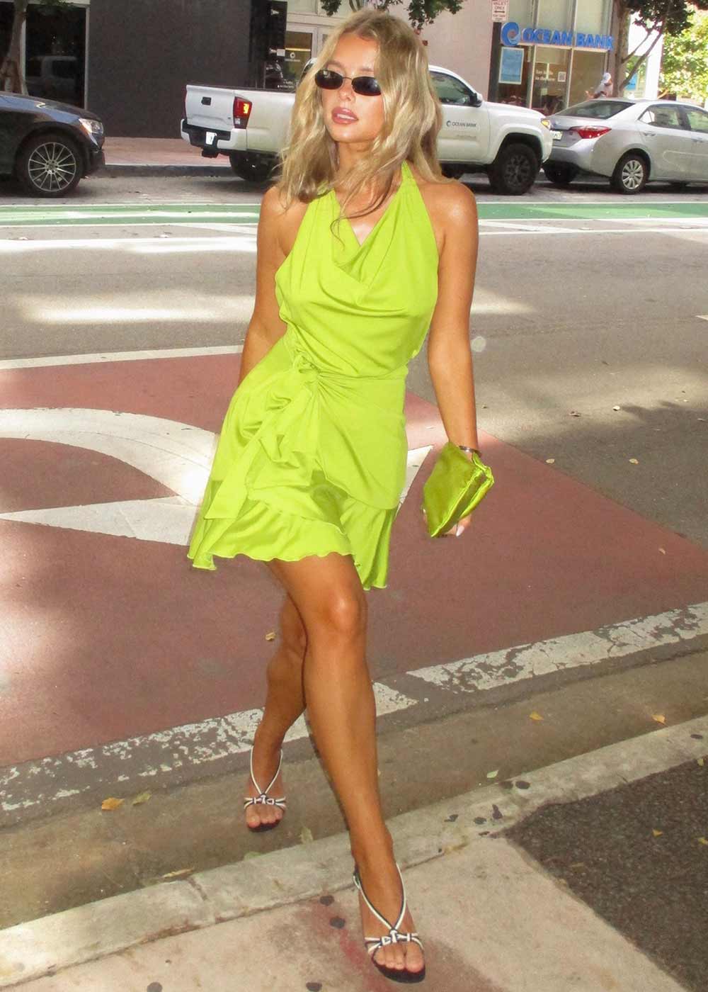 JosefineMD flowy dress - Golden Lime