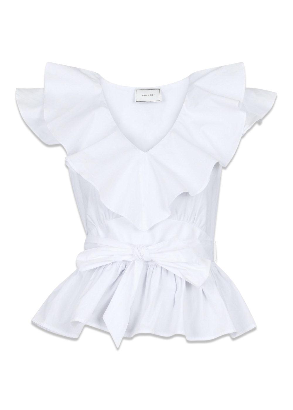 Neo Noirs Joseline Poplin Top - White. Køb toppe her.