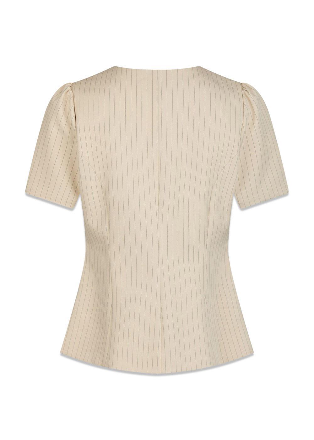 Jules Pinstriped Blouse - Sand-Blouses-Neo Noir-Butler Loftet