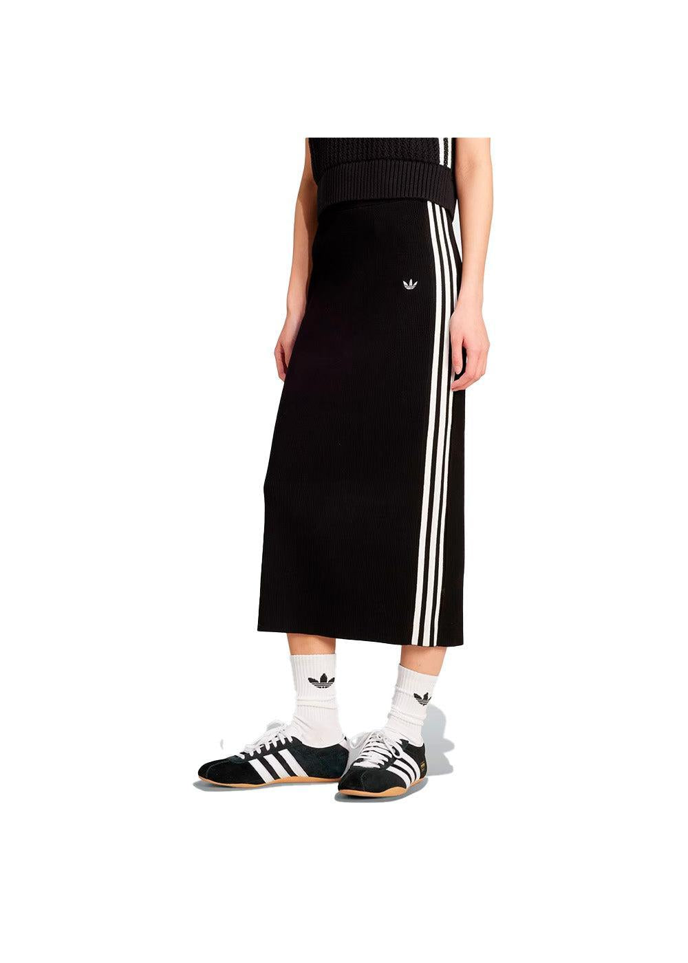KNIT 3S SKIRT BLACK - Black-Skirts-Adidas Originals-Butler Loftet