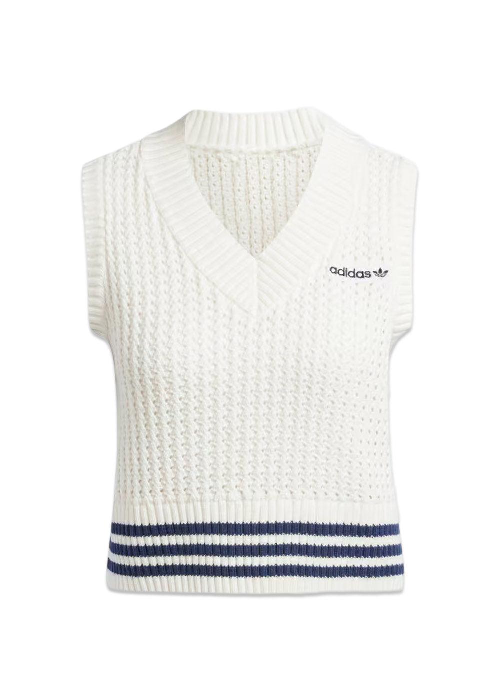 KNIT VEST - O White