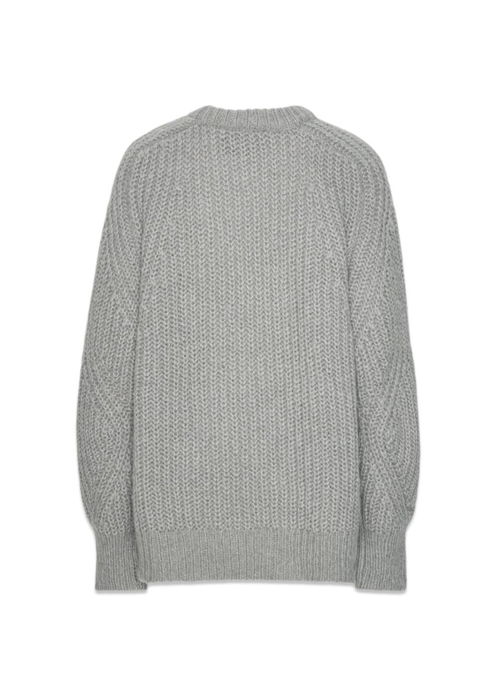 KNITTED LOGO SWEATER - Alloy (Light Gray)-Knitwear-Rotate-Butler Loftet