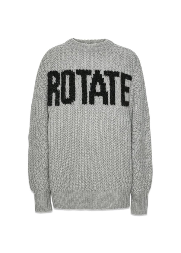 KNITTED LOGO SWEATER - Alloy (Light Gray)-Knitwear-Rotate-Butler Loftet