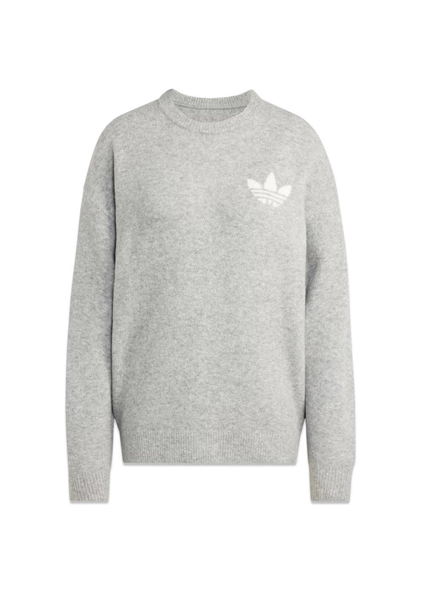KNITTED SWEATER - Medium Grey Heather-Knitwear-Adidas Originals-Butler Loftet