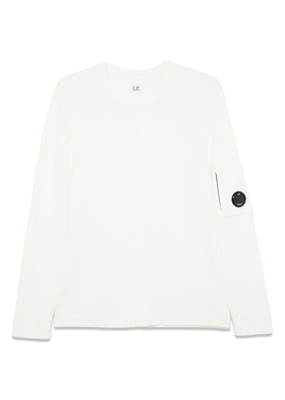 KNITWEAR CREW NECK FULL RIB - White