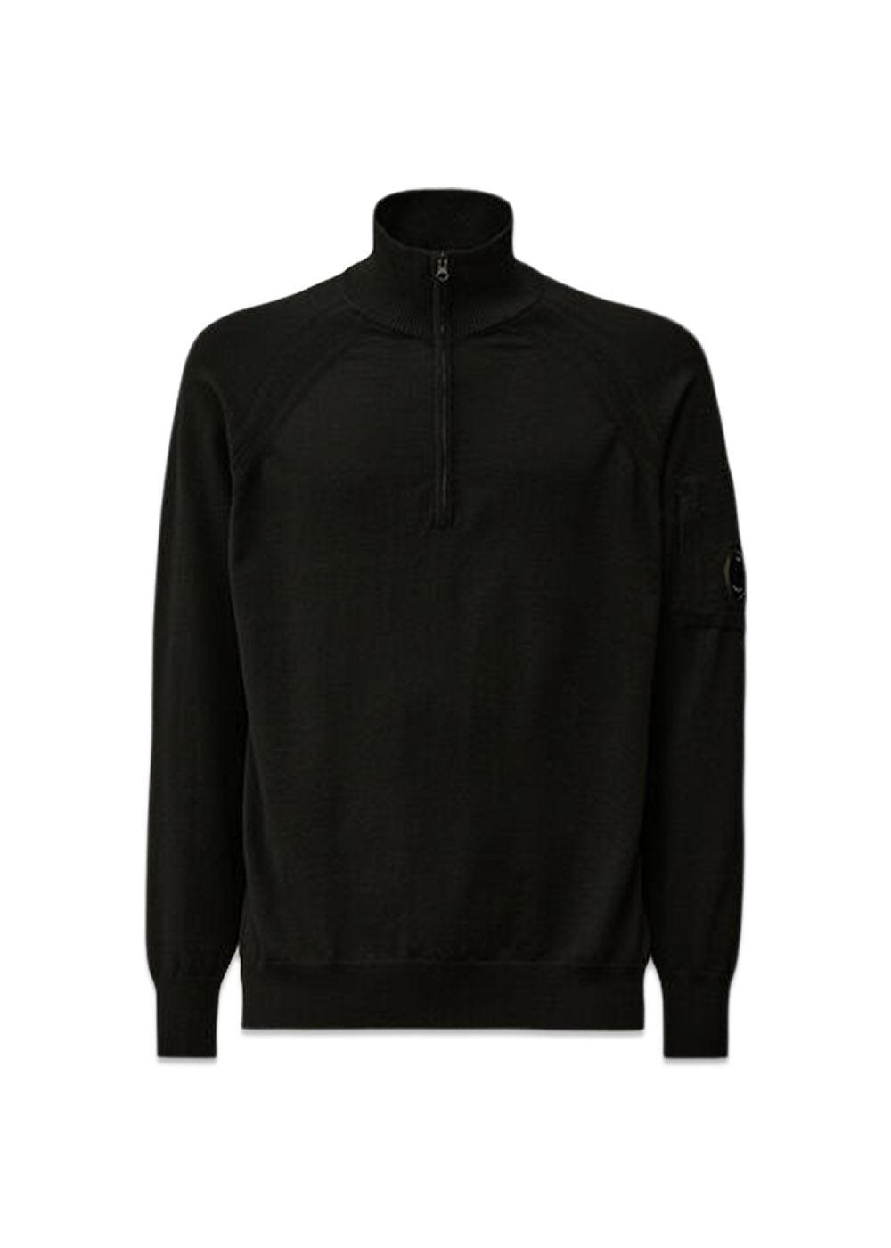 KNITWEAR HALF ZIP - Black