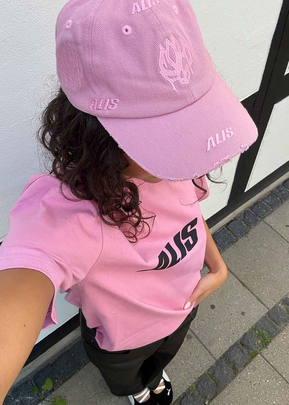 KOSTON CAP W/ MIX EMBROIDERY - Solid Pink-Headwear-ALIS-Butler Loftet
